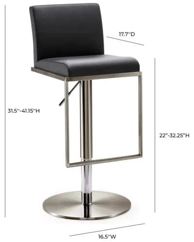 Amalfi Black on Black Steel Barstool