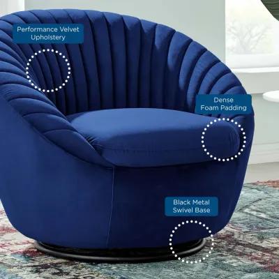 Whirr Tufted Performance Velvet Performance Velvet Swivel Chair