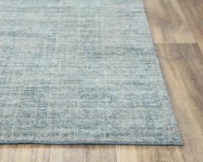 Grand Haven Aqua Solid Wool/Tencel 9'x12' Rectangle Rug