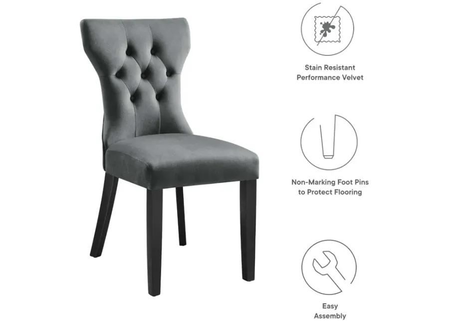 Silhouette Performance Velvet Dining Chairs - Set of 2