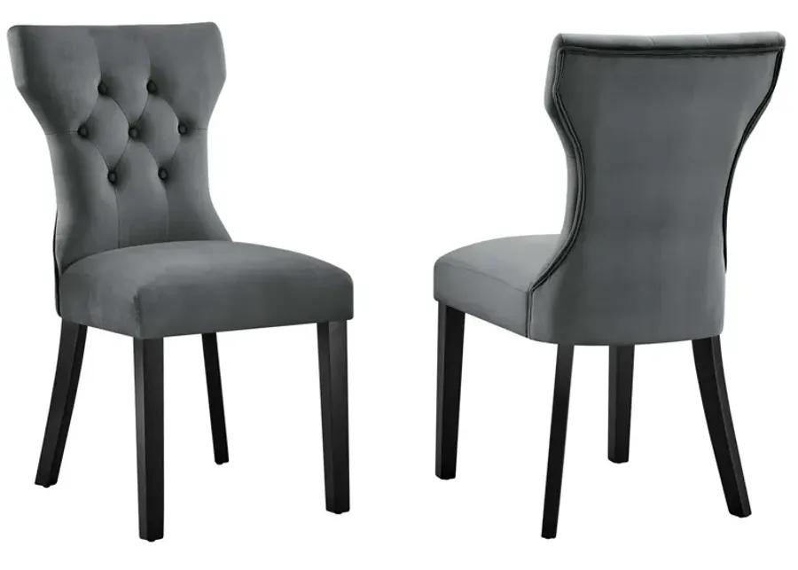 Silhouette Performance Velvet Dining Chairs - Set of 2