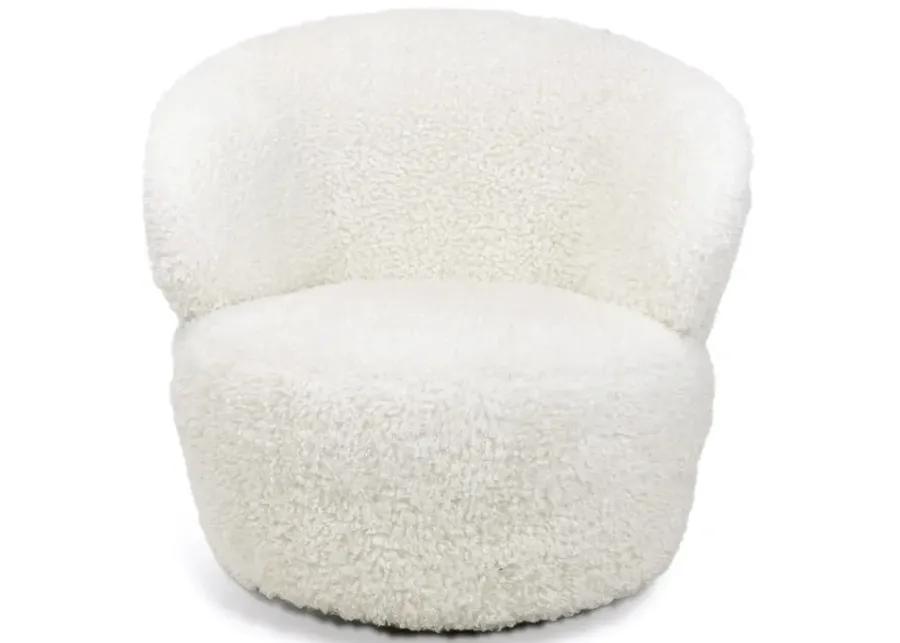 Myra Swivel Chair (Boucle Faux Wool)