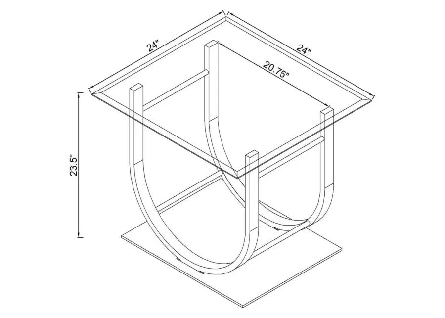 Danville U-shaped End Table Chrome