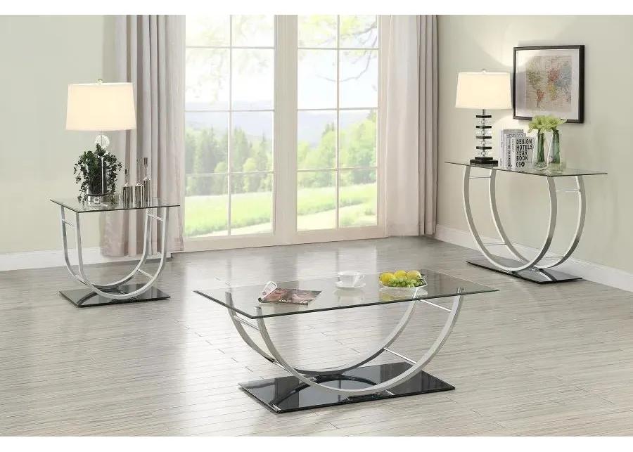 Danville U-shaped End Table Chrome