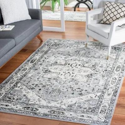 Brentwood 852 Grey / Black 8' X 10' Large Rectangle Powerloomed Rug