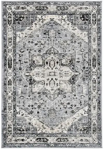 Brentwood 852 Grey / Black 8' X 10' Large Rectangle Powerloomed Rug