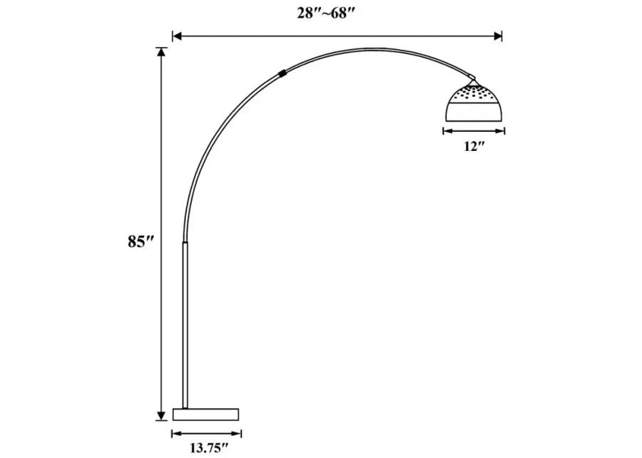 Krester Arched Floor Lamp Brushed Steel and Chrome