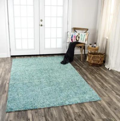 Talbot Teal Tweed Wool 5' x 8' Rectangle Rug