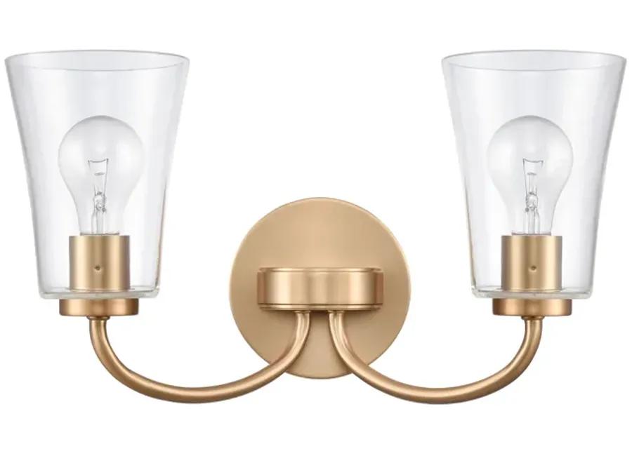 Emily 17'' Wide 2-Light Vanity Light - Brushed Gold