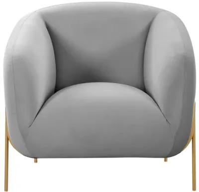 Kandra Grey Velvet Accent Chair