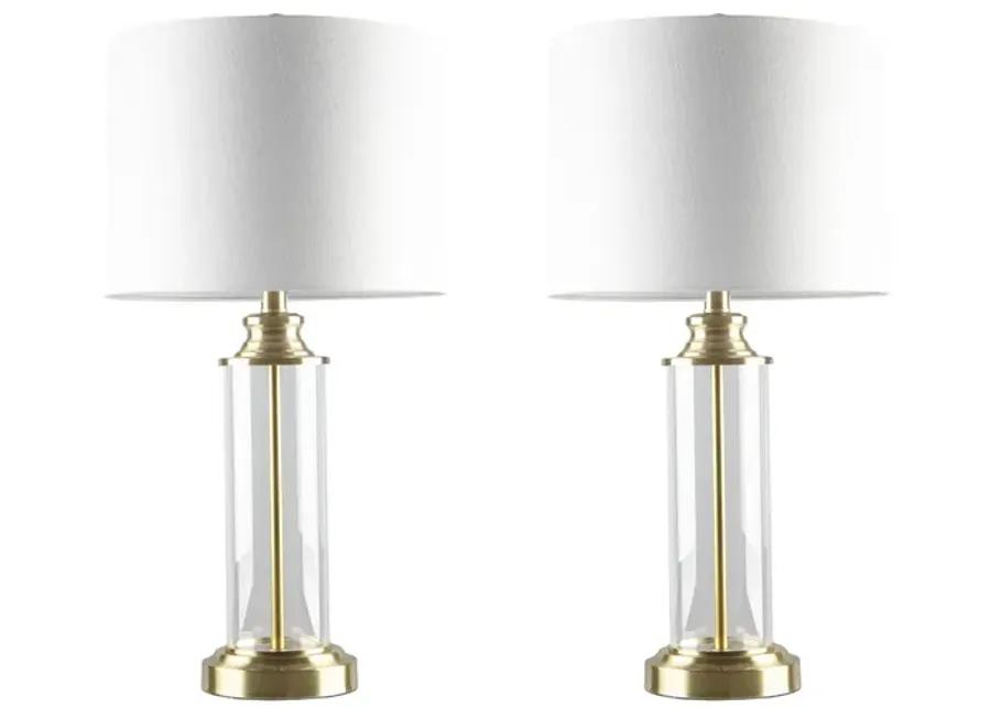 510 Design Clarity Gold Glass Cylinder Table Lamp Set of 2