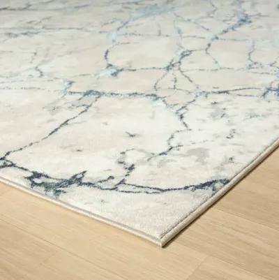 Avery Blue/ Beige Modern Abstract Indoor Area Rug 5' x 7'