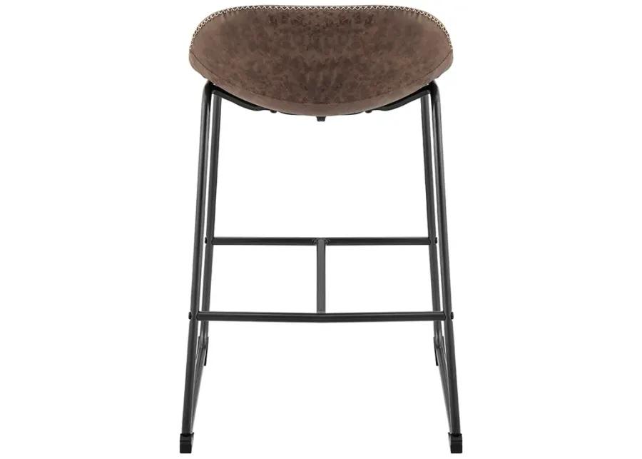 Leighton KD PU Counter Stool, Vintage Coffee Brown 