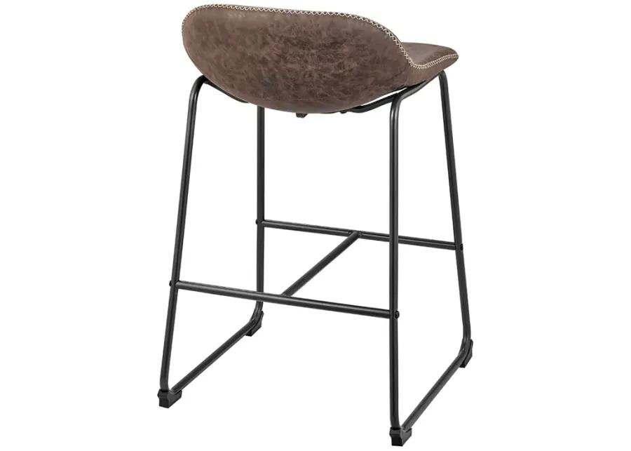 Leighton KD PU Counter Stool, Vintage Coffee Brown 