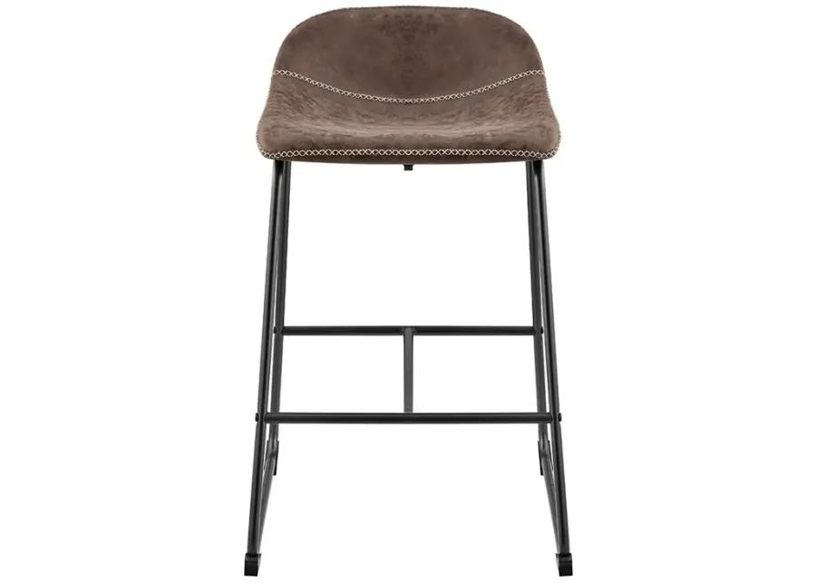 Leighton KD PU Counter Stool, Vintage Coffee Brown 