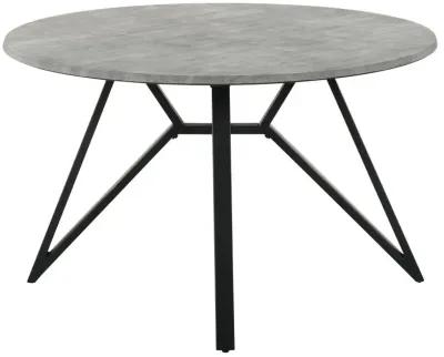 Neil Round Wood Top Dining Table Concrete and Black