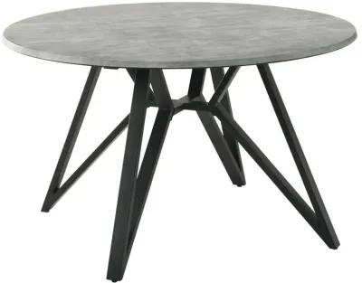 Neil Round Wood Top Dining Table Concrete and Black