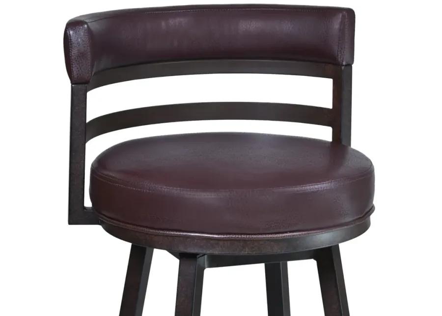 Titana 26" Barstool in Auburn Bay finish with Brown Pu upholstery