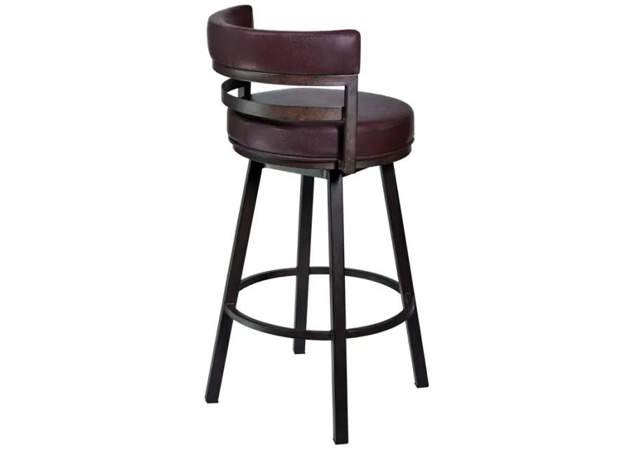 Titana 26" Barstool in Auburn Bay finish with Brown Pu upholstery