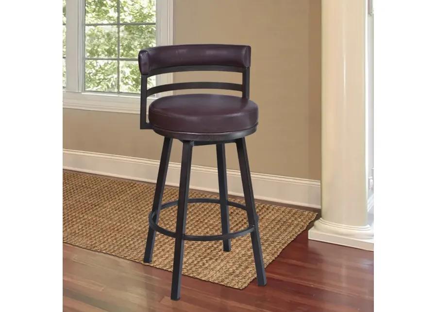 Titana 26" Barstool in Auburn Bay finish with Brown Pu upholstery