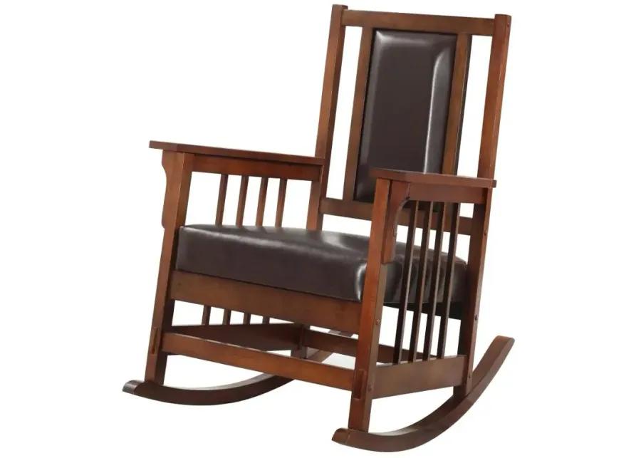 Ida Upholstered Rocking Chair Tobacco and Dark Brown