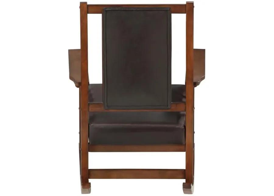 Ida Upholstered Rocking Chair Tobacco and Dark Brown