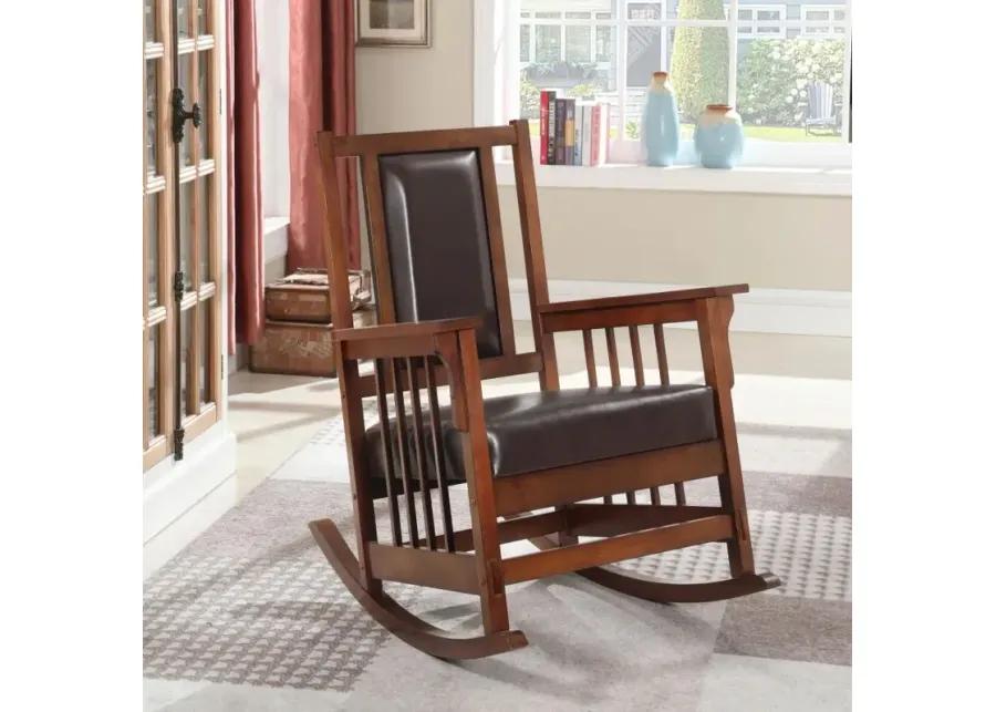 Ida Upholstered Rocking Chair Tobacco and Dark Brown