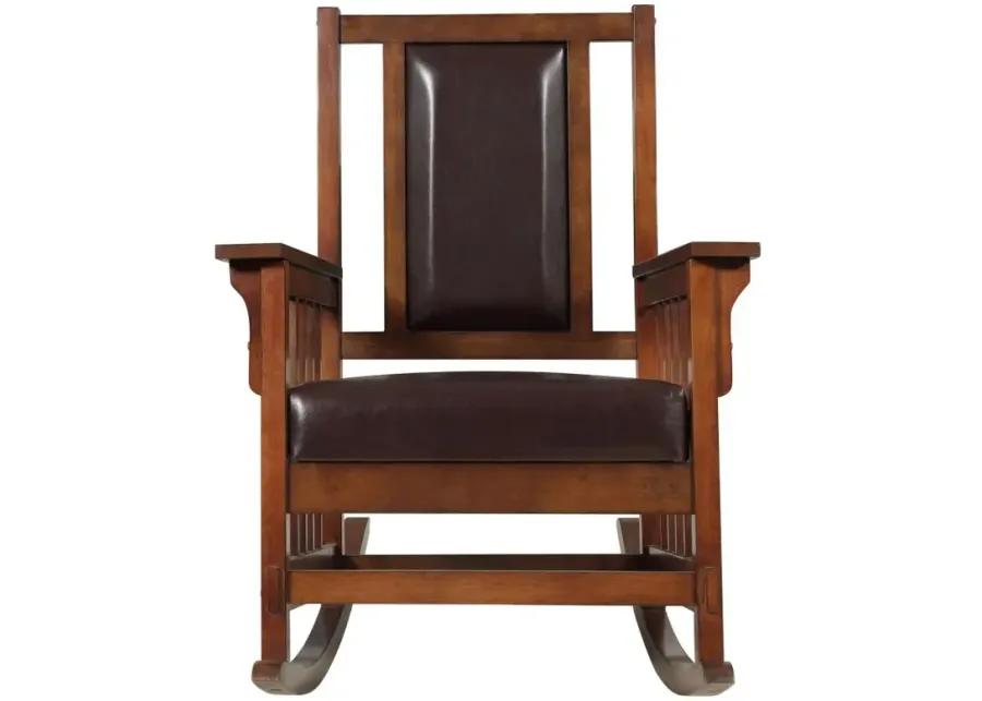 Ida Upholstered Rocking Chair Tobacco and Dark Brown