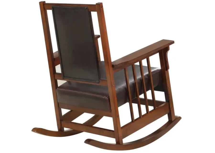 Ida Upholstered Rocking Chair Tobacco and Dark Brown