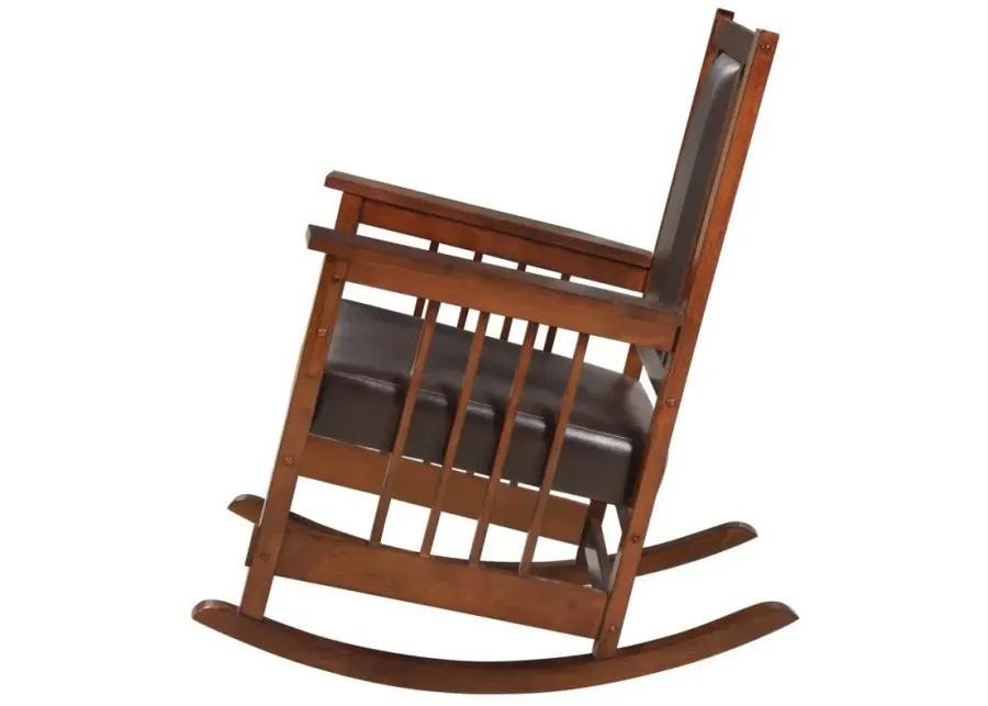 Ida Upholstered Rocking Chair Tobacco and Dark Brown