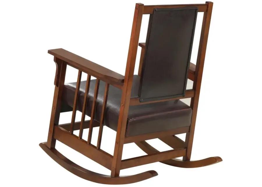 Ida Upholstered Rocking Chair Tobacco and Dark Brown