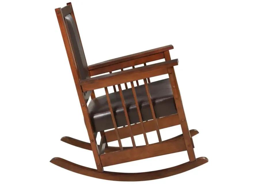 Ida Upholstered Rocking Chair Tobacco and Dark Brown