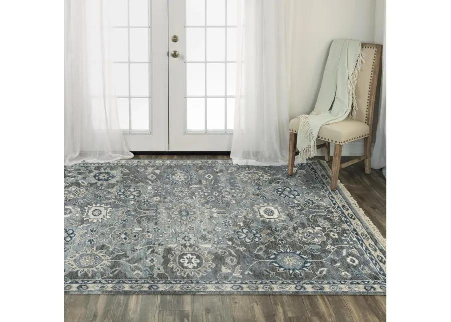 Ashton Gray  Hand Spun Wool/Tencel 6' x 9' Rectangle Rug