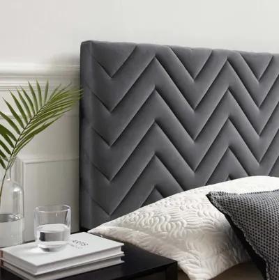 Mercy Chevron Tufted Performance Velvet King/California King Headboard