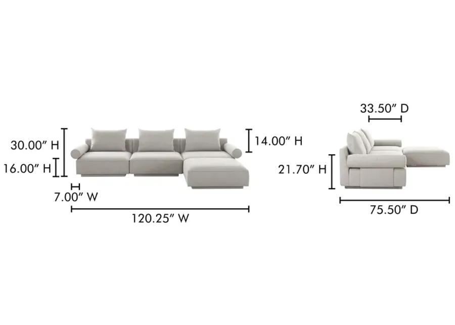 Rosello Lounge Modular Sectional Light Grey