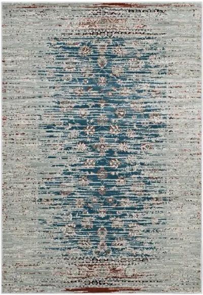 Hesper  Distressed Contemporary Floral Lattice 5x8 Area Rug