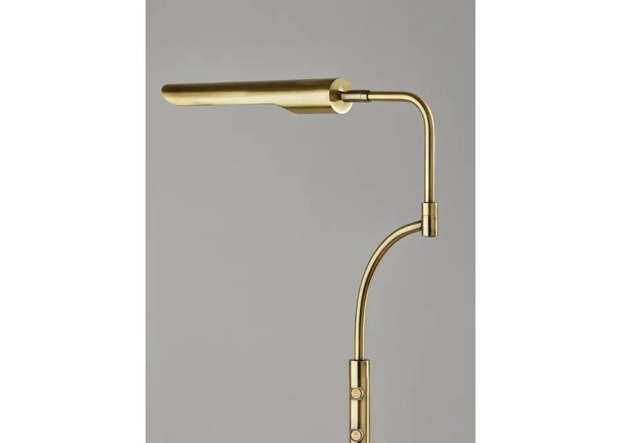 Zane LED Floor Lamp w. Smart Switch- Antique Brass