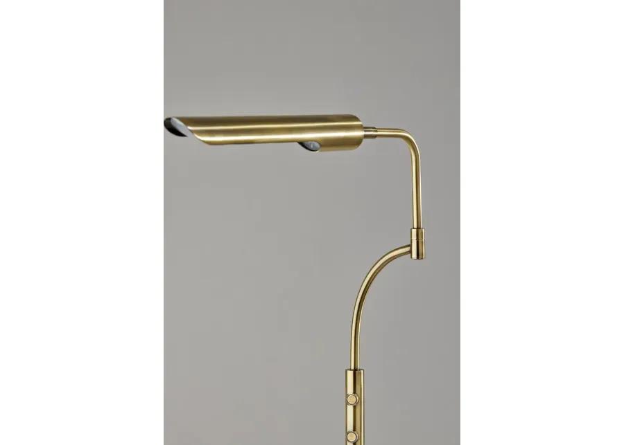 Zane LED Floor Lamp w. Smart Switch- Antique Brass