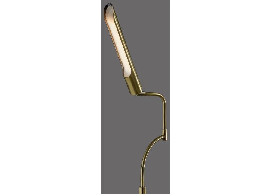 Zane LED Floor Lamp w. Smart Switch- Antique Brass