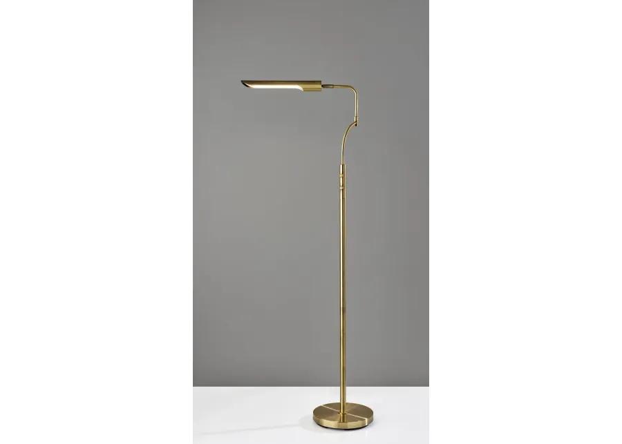 Zane LED Floor Lamp w. Smart Switch- Antique Brass