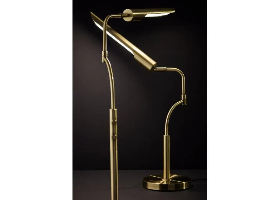 Zane LED Floor Lamp w. Smart Switch- Antique Brass