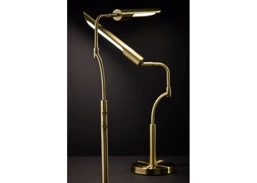 Zane LED Floor Lamp w. Smart Switch- Antique Brass