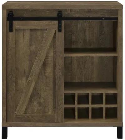 Arlington Bar Cabinet with Sliding Door Rustic Oak