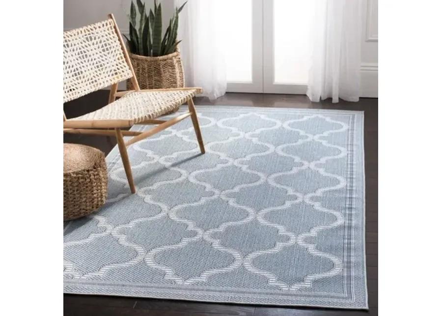 Safavieh BERMUDA 800 Collection BMU810M-7SQ Light Blue / Ivory 6'-7" X 6'-7" Square