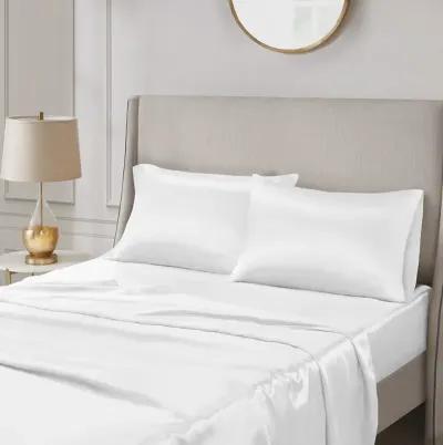 Madison Park Essentials Satin White Luxury 2 PC Pillowcases