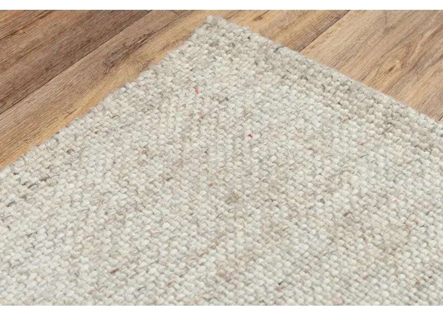 Capri Beige Basketweave Polyester/Wool Blend 8'6" x 11'6" Rectangle Rug