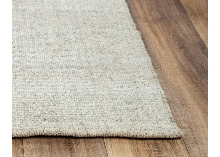 Capri Beige Basketweave Polyester/Wool Blend 8'6" x 11'6" Rectangle Rug