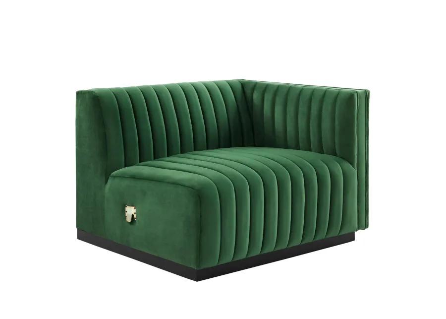 Conjure Channel Tufted Performance Velvet Right-Arm Chair