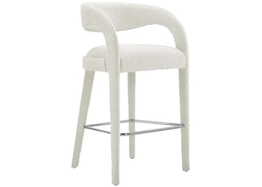 Pinnacle Boucle Upholstered Bar Stool Set of Two