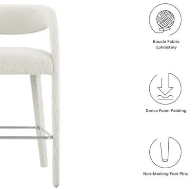 Pinnacle Boucle Upholstered Bar Stool Set of Two